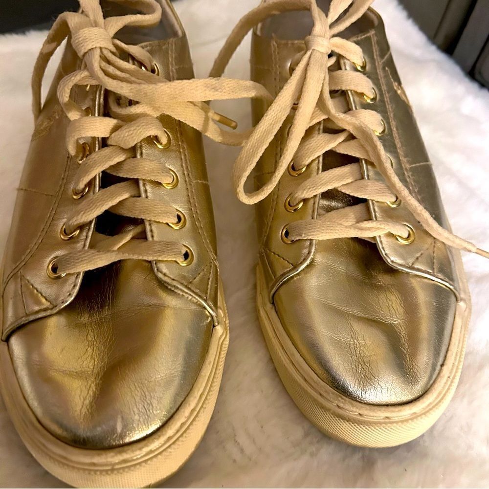 Ralph Polo sneakers in gold size 5.5